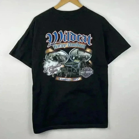 Vintage Wildcat Harley-Davidson Graphic Tee Shirt - London, KY - Picture 1 of 6